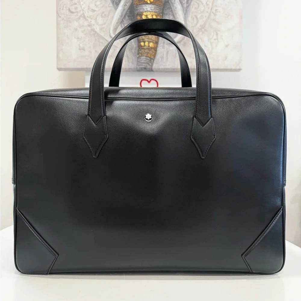 Montblanc Meisterstück Leather Duffle Bag in Black
